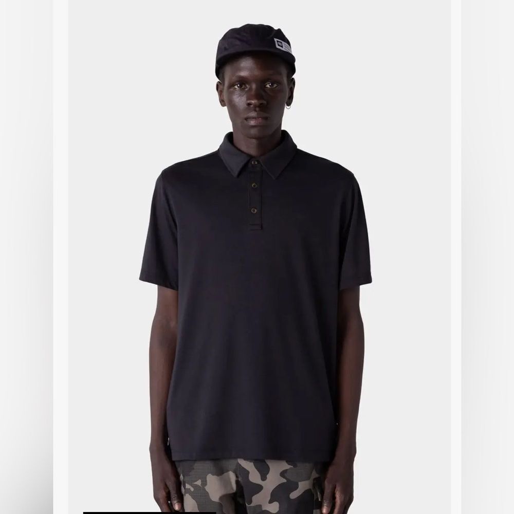 686 Men’s Everywhere Tech Polo Black Polo Shirt Size-Medium - Picture 3 of 13